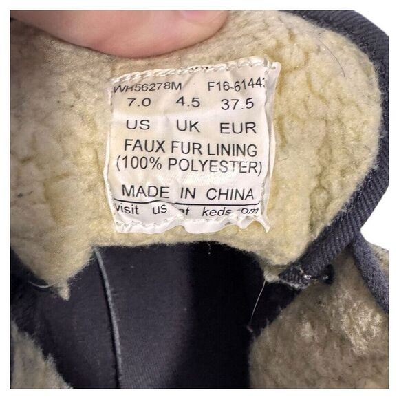 KEDS WOMEN'S faux fur boot shoe LACE UP SIZE 7 tan - Picture 4 of 4